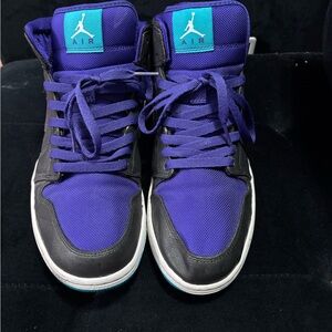 Jordan 1s Men's High-Top Sneakers in Purple and Black